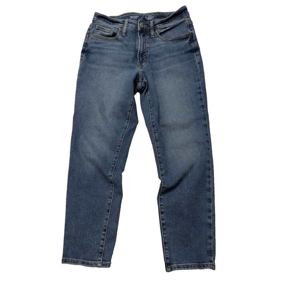 Old Navy Jeans Womens 4‎ (28x27) O.G. Straight High-Rise Medium Blue Denim